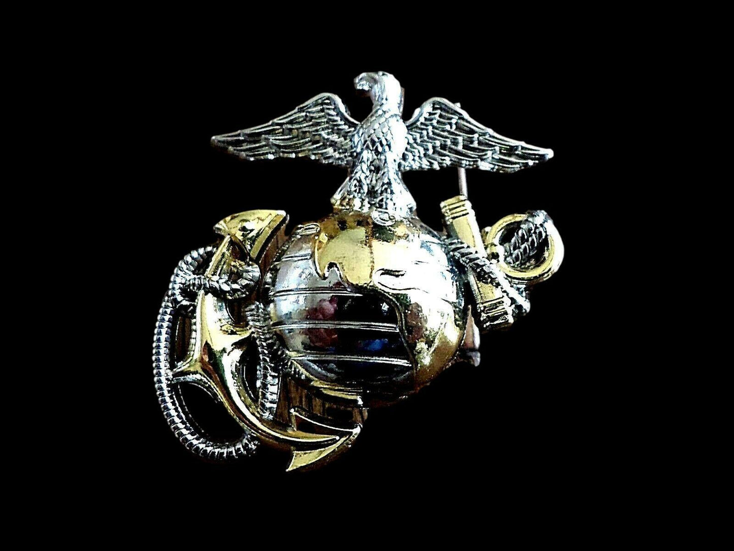 U.S MARINE CORPS EGA LAPEL HAT PIN USMC EAGLE GLOBE & ANCHOR CAP INSIGNIA LEFT