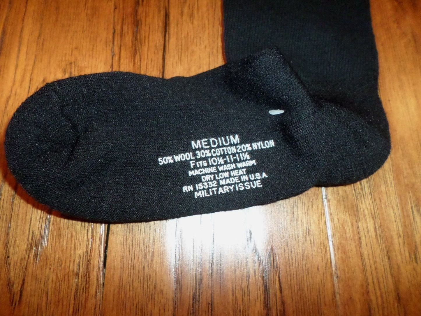 NEW MILITARY ISSUE CUSHION SOLE WOOL BLEND SOCKS U.S.A MADE BLACK