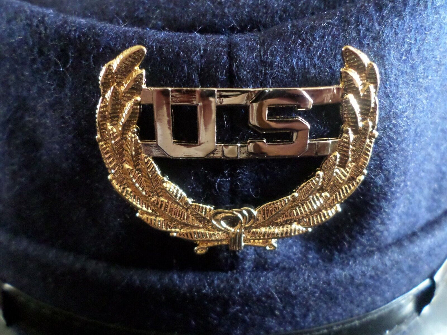 CIVIL WAR UNION KEPI CAVALRY HAT BLUE WOOL ADJUSTABLE KEPI SWORDS U.S BADGE