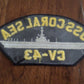 USS CORAL SEA CV-43 U.S NAVY CARRIER SHIP HAT PATCH U.S.A MADE HEAT TRANSFER