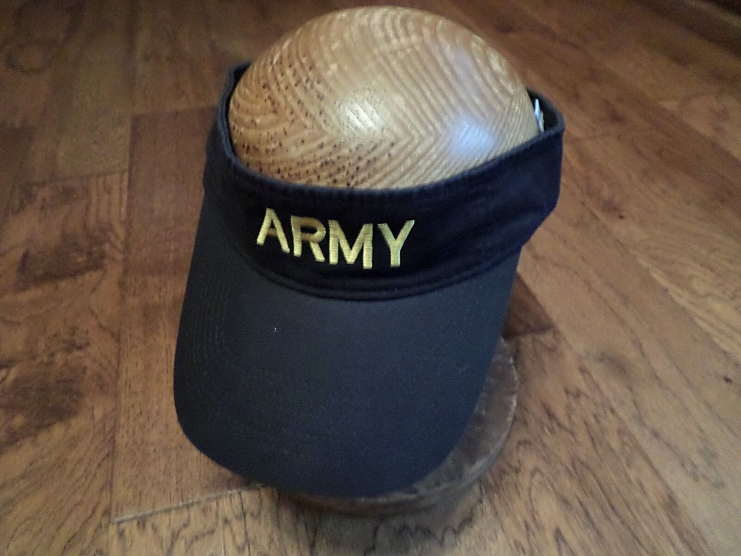 U.S  ARMY SUN VISOR CAP BLACK HAT WITH EMBROIDERED YELLOW ARMY