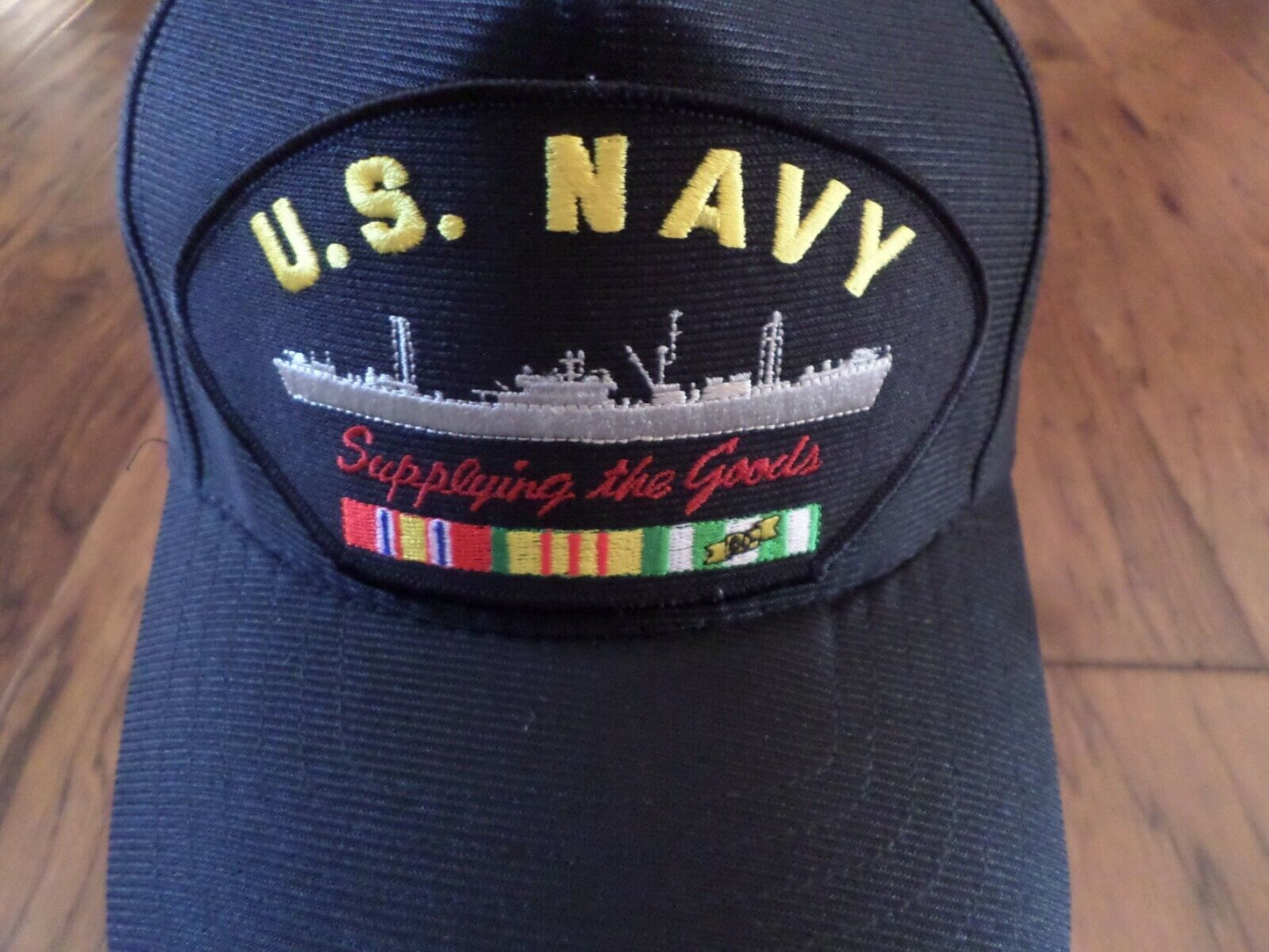 U.S NAVY VIETNAM SUPPLY SHIP HAT SUPPLYING THE GOODS MILITARY BALL CAP U.S MADE