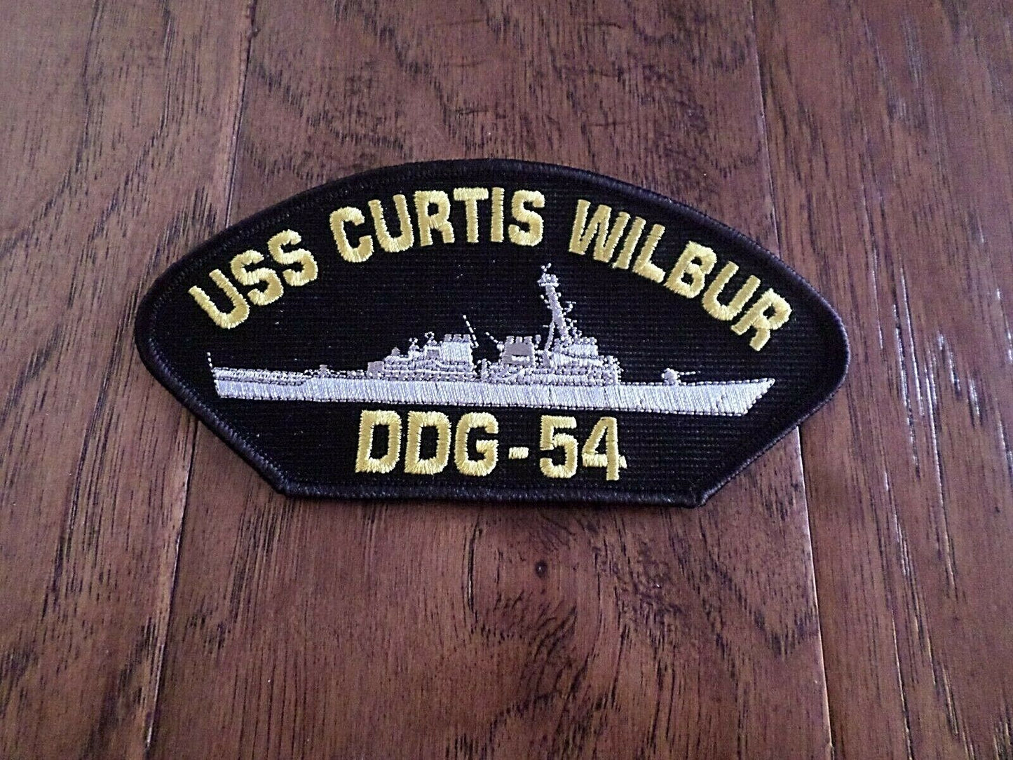 U.S NAVY SHIP HAT PATCH USS CURTIS WILBUR DDG-54 SHIP PATCH HEAT TRANSFER