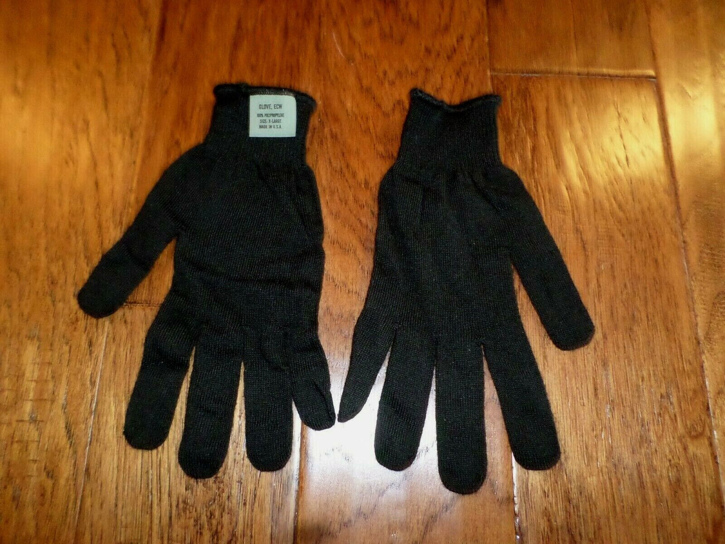 MILITARY ISSUE BLACK POLYPROPYLENE GLOVE INSERTS X-LARGE ECW MADE IN THE U.S.A