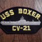 USS BOXER CV-21 U.S NAVY SHIP HAT PATCH CARRIER U.S.A MADE HEAT TRANSFER