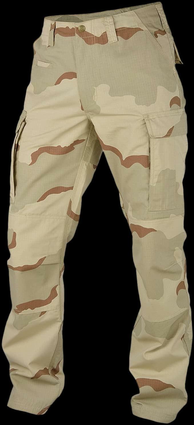 U.S MILITARY 3 COLOR DESERT BDU PANTS CAMOUFLAGE CARGO 6 POCKET  LARGE REGULAR