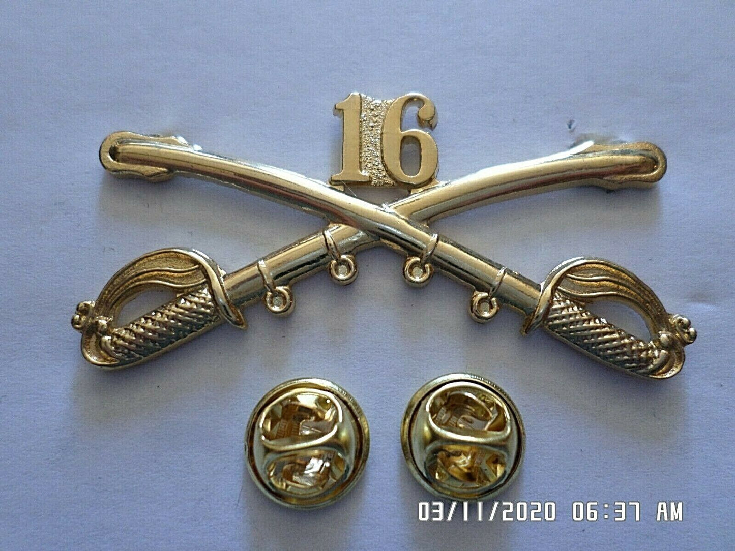 16th CAVALRY SWORDS SABERS MILITARY HAT PIN 16th CAVALRY REGIMENT BADGE U.S ARMY