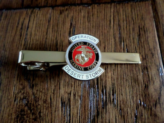 U.S MILITARY MARINE CORPS DESERT STORM TIE BAR OR TIE TAC CLIP ON TYPE USA MADE