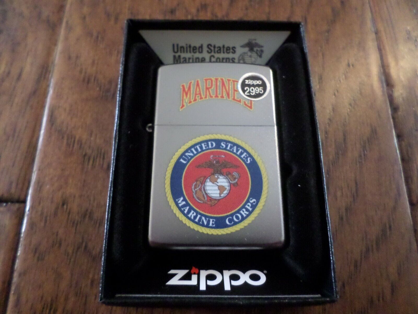 MARINE CORPS CHROME ZIPPO LIGHTER U.S MILITARY USMC EGA U.S.A MADE ZIPPO'S