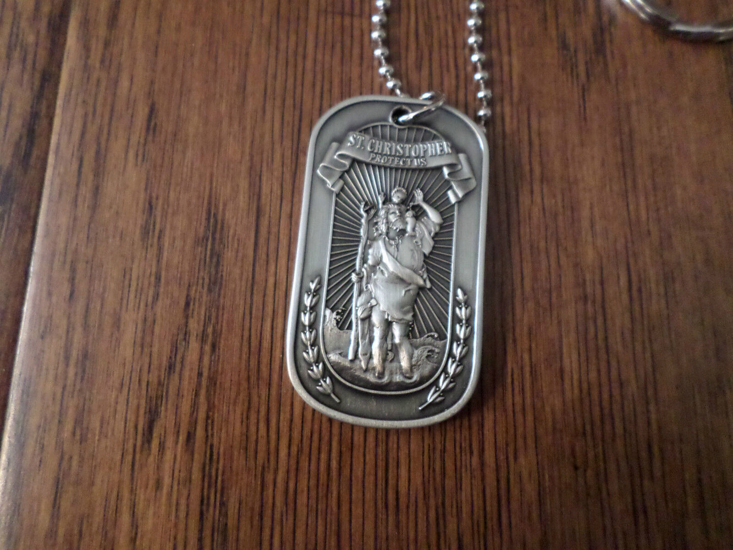 ST. CHRISTOPHER PROTECT US RELIGIOUS SPIRITUAL NECKLACE PENDANT DOG TAG NEW