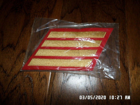 MARINE CORPS SERVICE STRIPES SLEEVE PATCHES DRESS BLUES UNIFORM RANK 16 YEARS