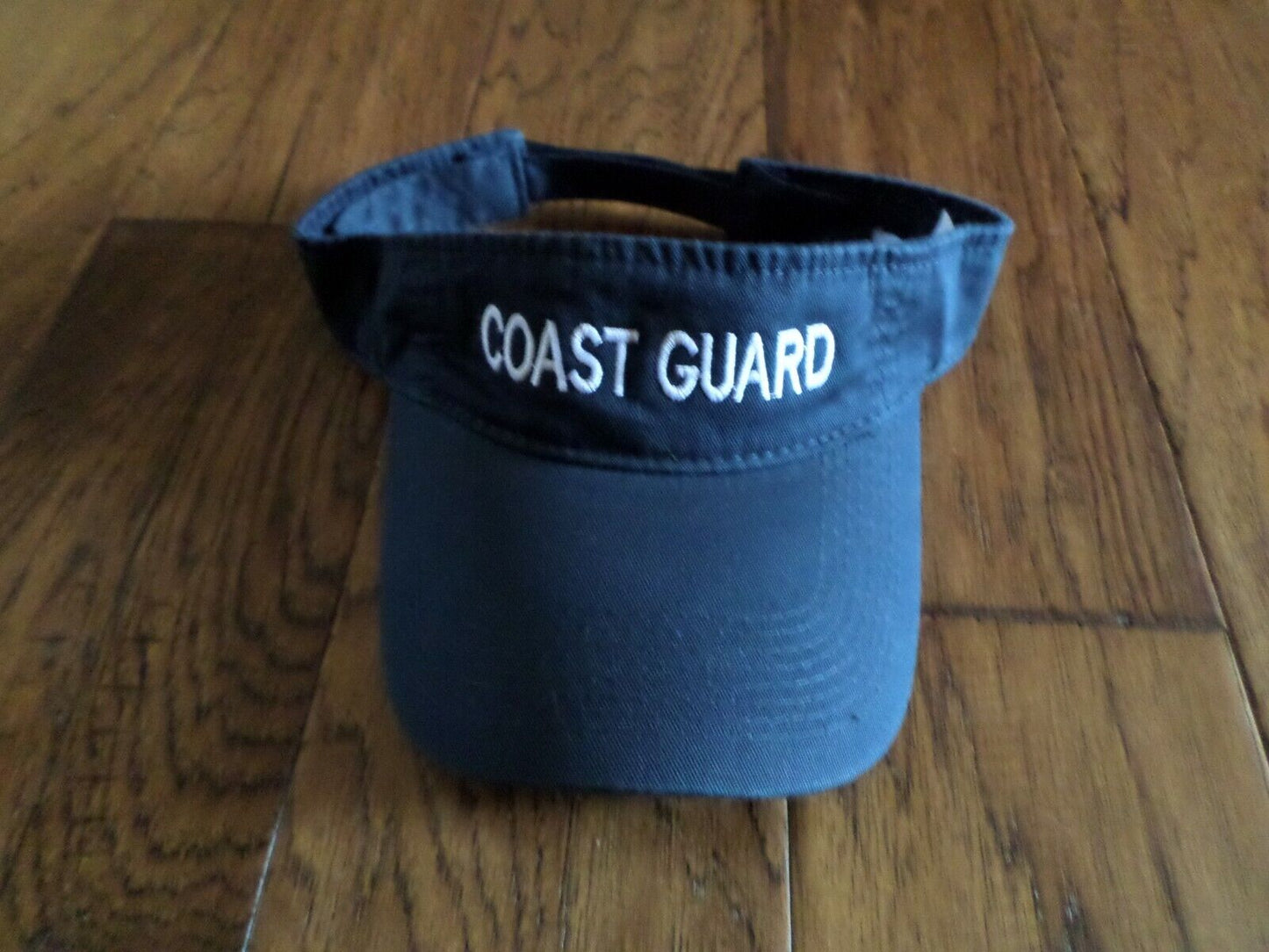 U.S COAST GUARD SUN VISOR CAP BLUE HAT WITH EMBROIDERED WHITE COAST GUARD