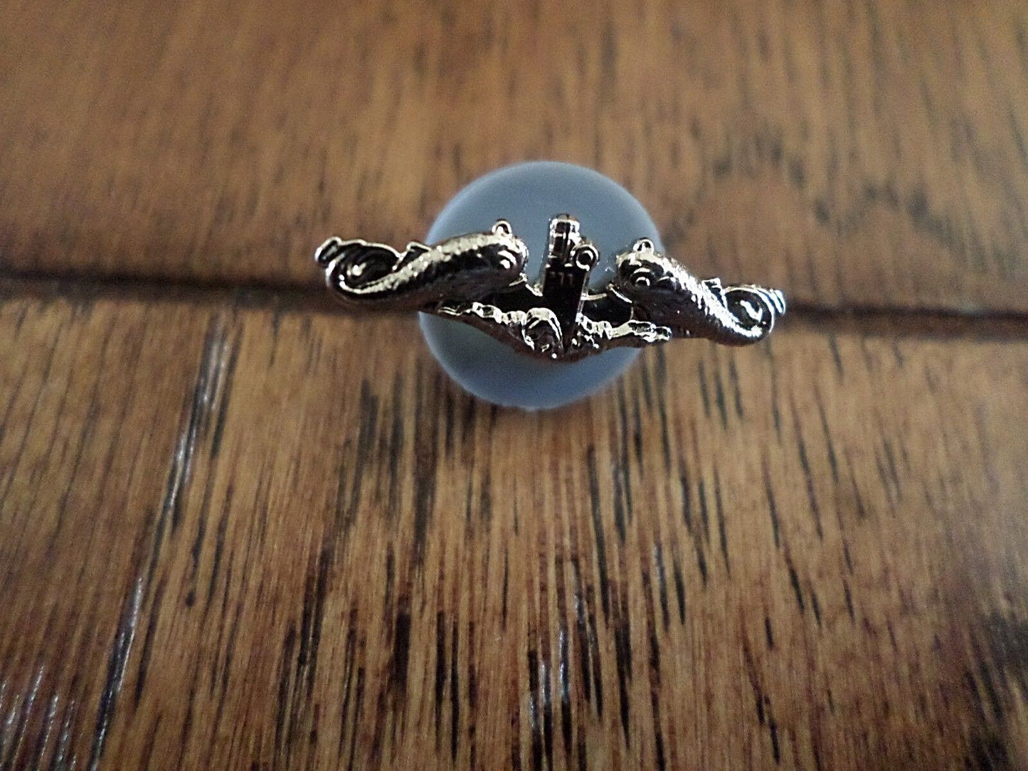 U.S MILITARY NAVY SILVER ENLISTED MEN SUBMARINE HAT PIN LAPEL PIN MINIATURE