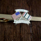 U.S MILITARY IRAQ VETERAN TIE BAR OR TIE TAC CLIP ON TYPE U.S.A MADE U.S FLAG