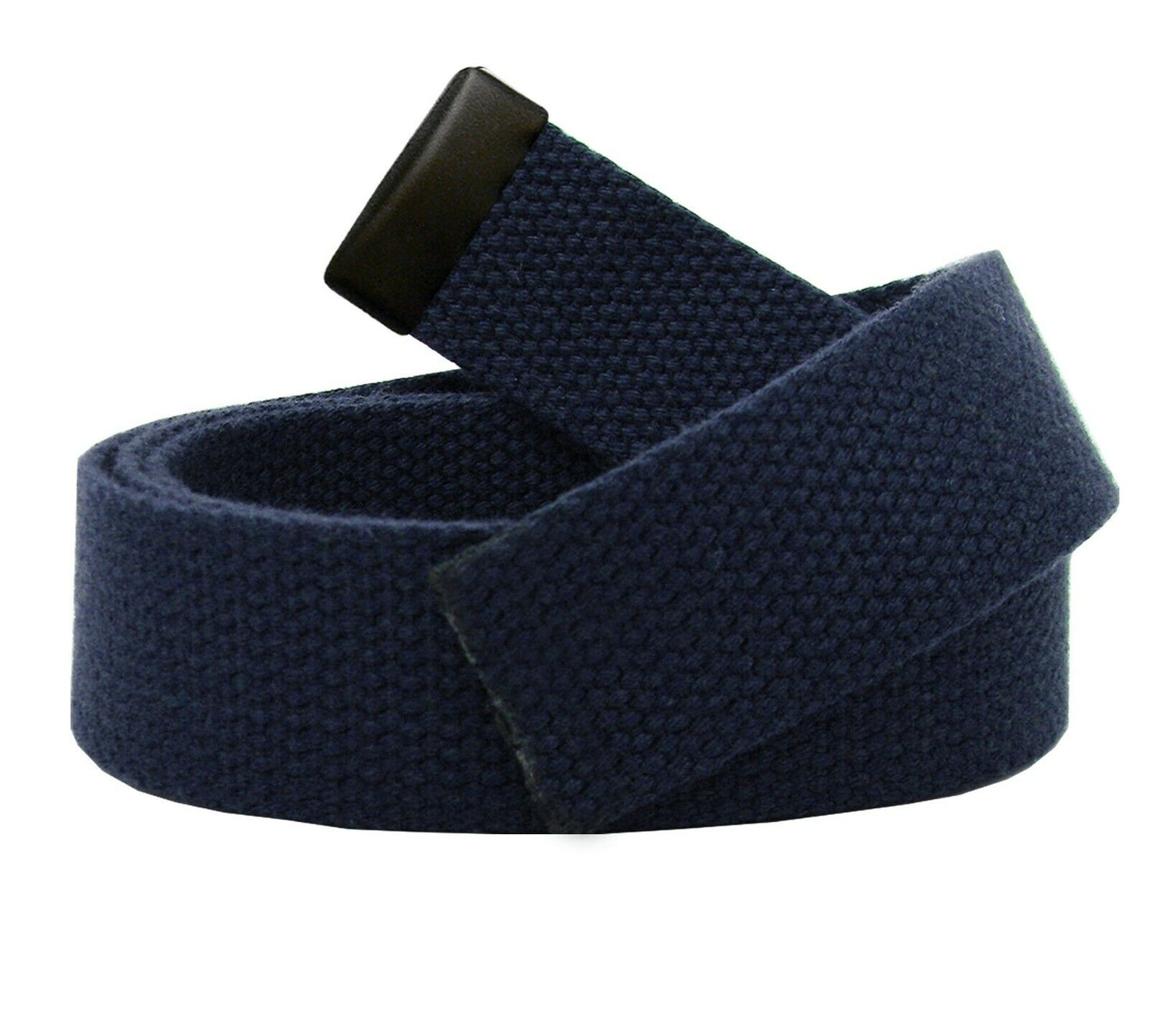 MILITARY ISSUE BLUE WEB BELT BLACK TIP NAVY OR AIR FORCE TROUSER BELT USA MADE