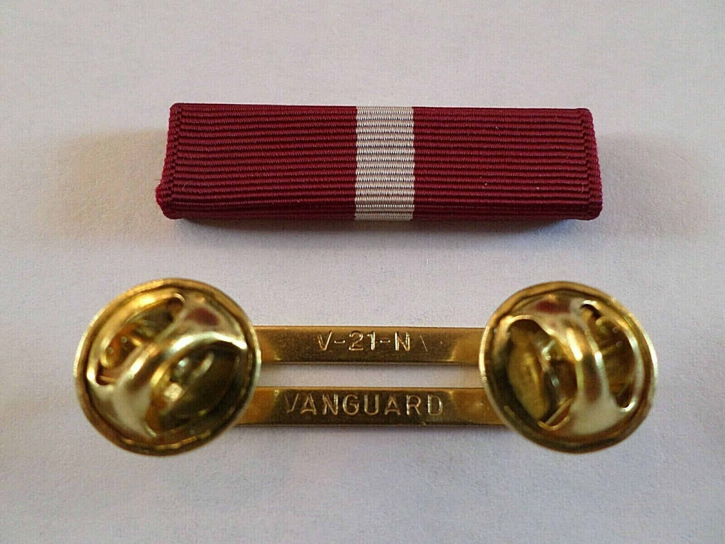 COAST GUARD GOOD CONDUCT RIBBON WITH BRASS RIBBON HOLDER VETERAN