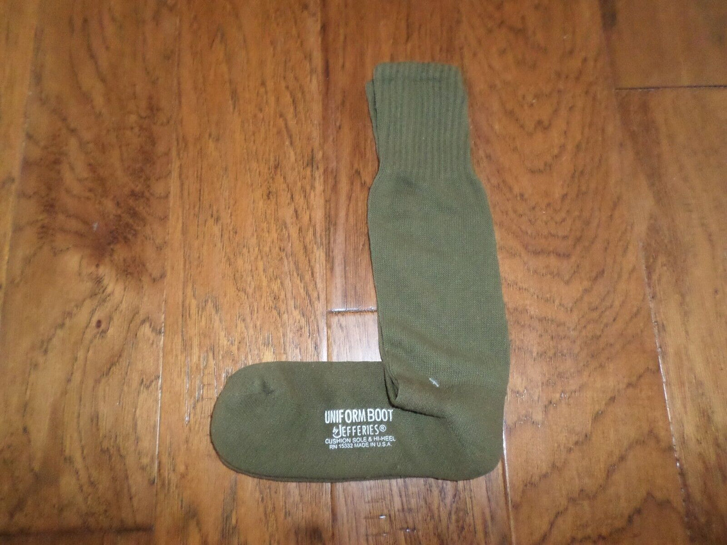 NEW MILITARY ISSUE CUSHION SOLE BOOT SOCKS U.S.A MADE OD GREEN LARGE 10-13