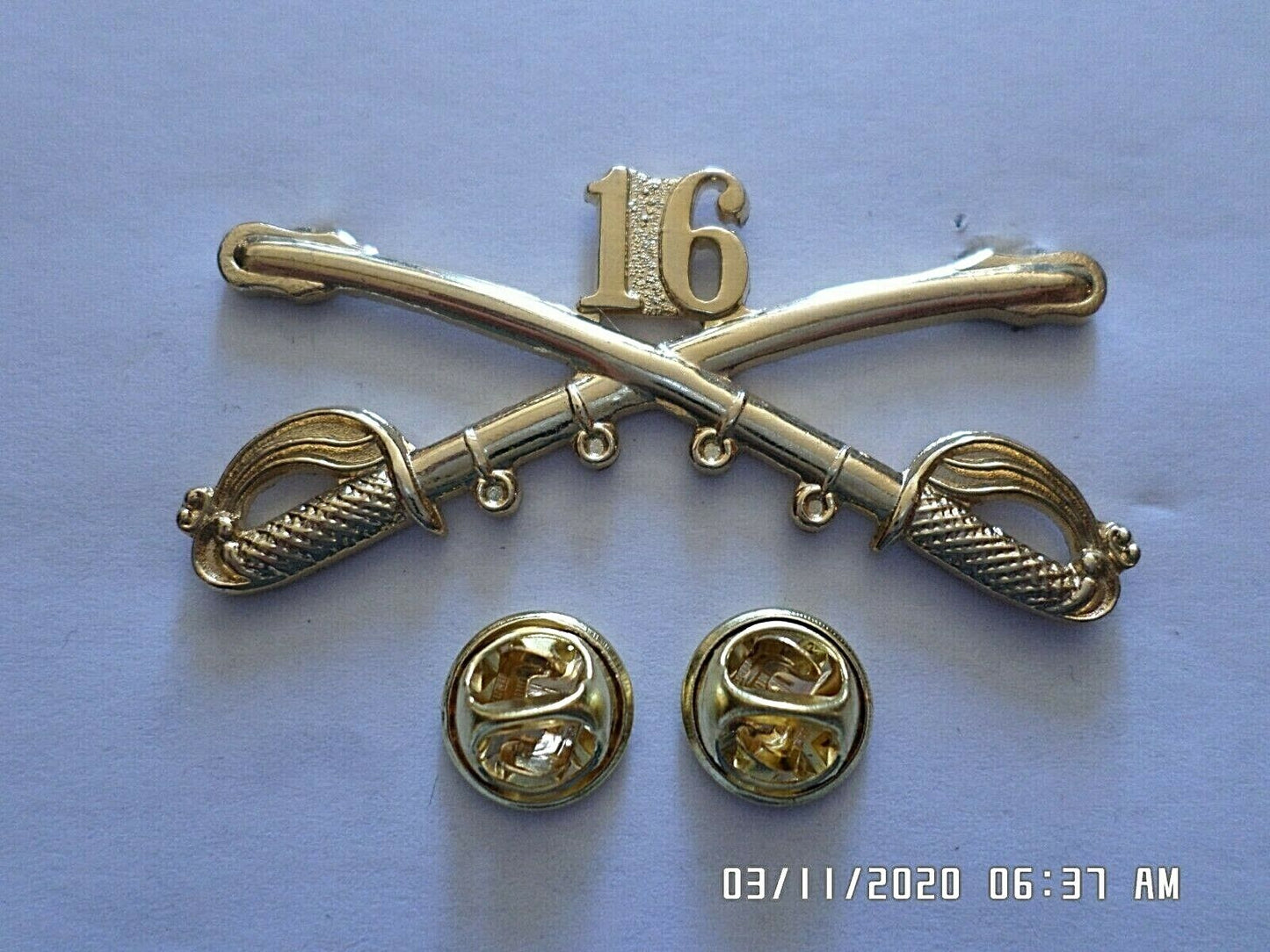 16th CAVALRY SWORDS SABERS MILITARY HAT PIN 16th CAVALRY REGIMENT BADGE U.S ARMY