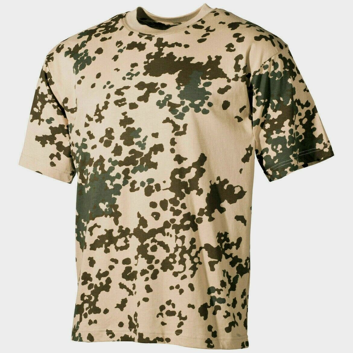 German Tropentarn Camouflage T-Shirt Camo Pattern Combat Army Tee 100% Cotton