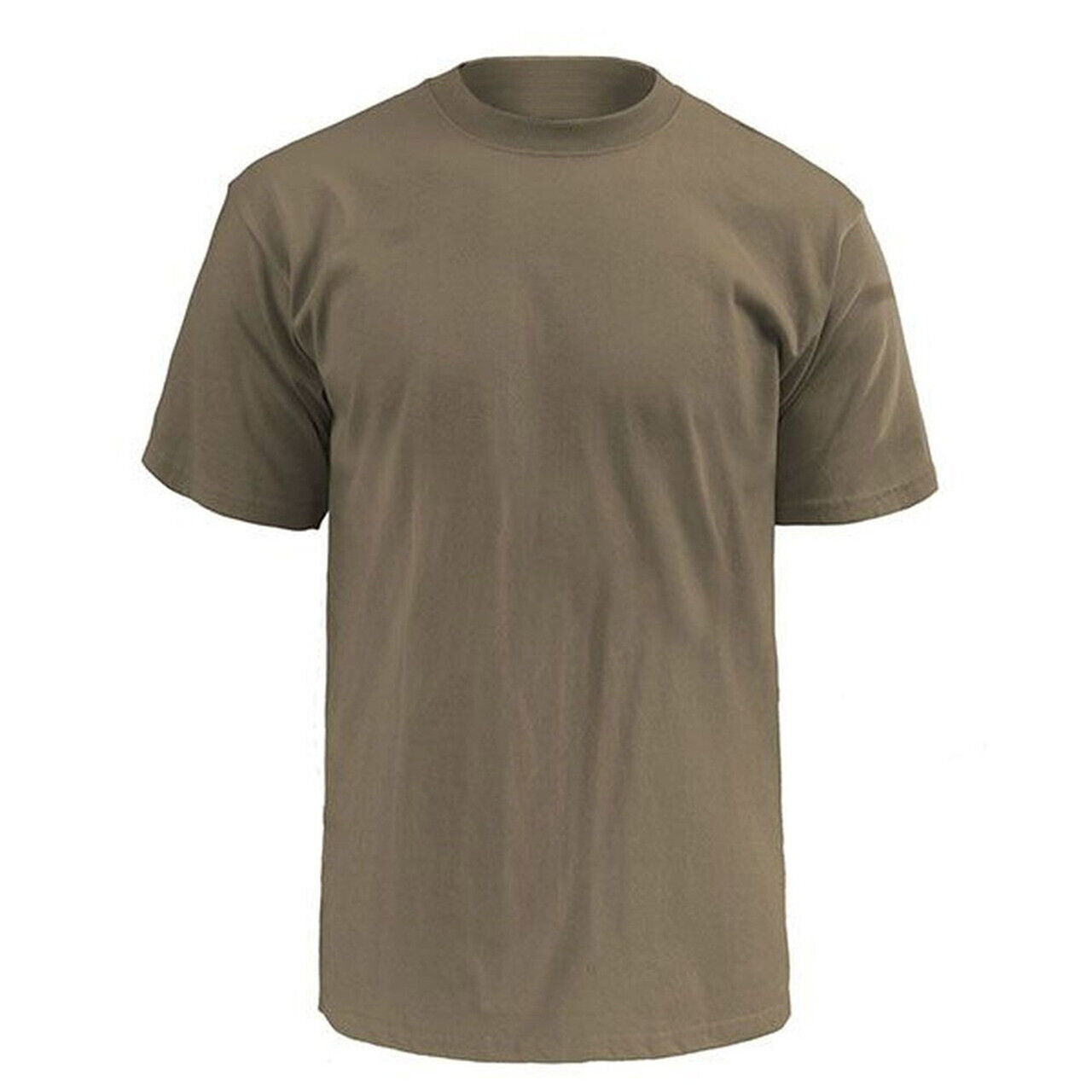 U.S MILITARY ATHLETIC T-SHIRT SHORT SLEEVE SIZE  MEDIUM BROWN U.S.A MADE