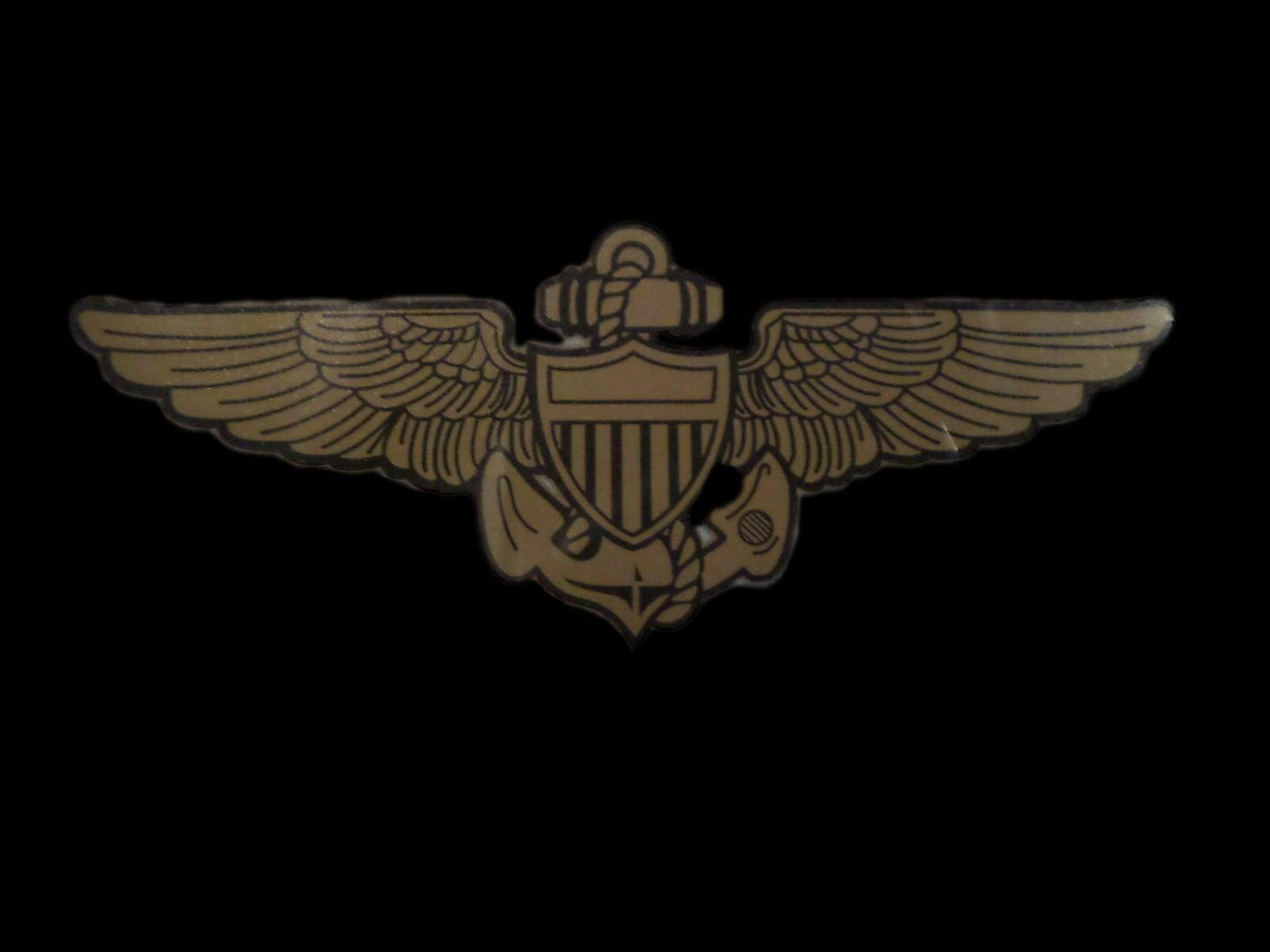 U.S MILITARY NAVY USMC GOLD AVIATOR WINGS WINDOW DECAL VINYL TRANSFER 8X3