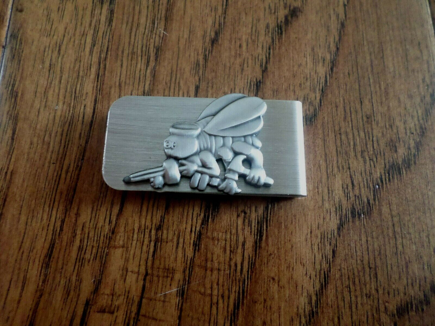 U.S MILITARY NAVY SEABEES METAL MONEY CLIP U.S.A MADE NEW IN BAGS