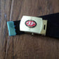 U.S MILITARY BLACK WEB BELT WITH BIERE 33 EXPORT BRASS BUCKLE U.S.A MADE