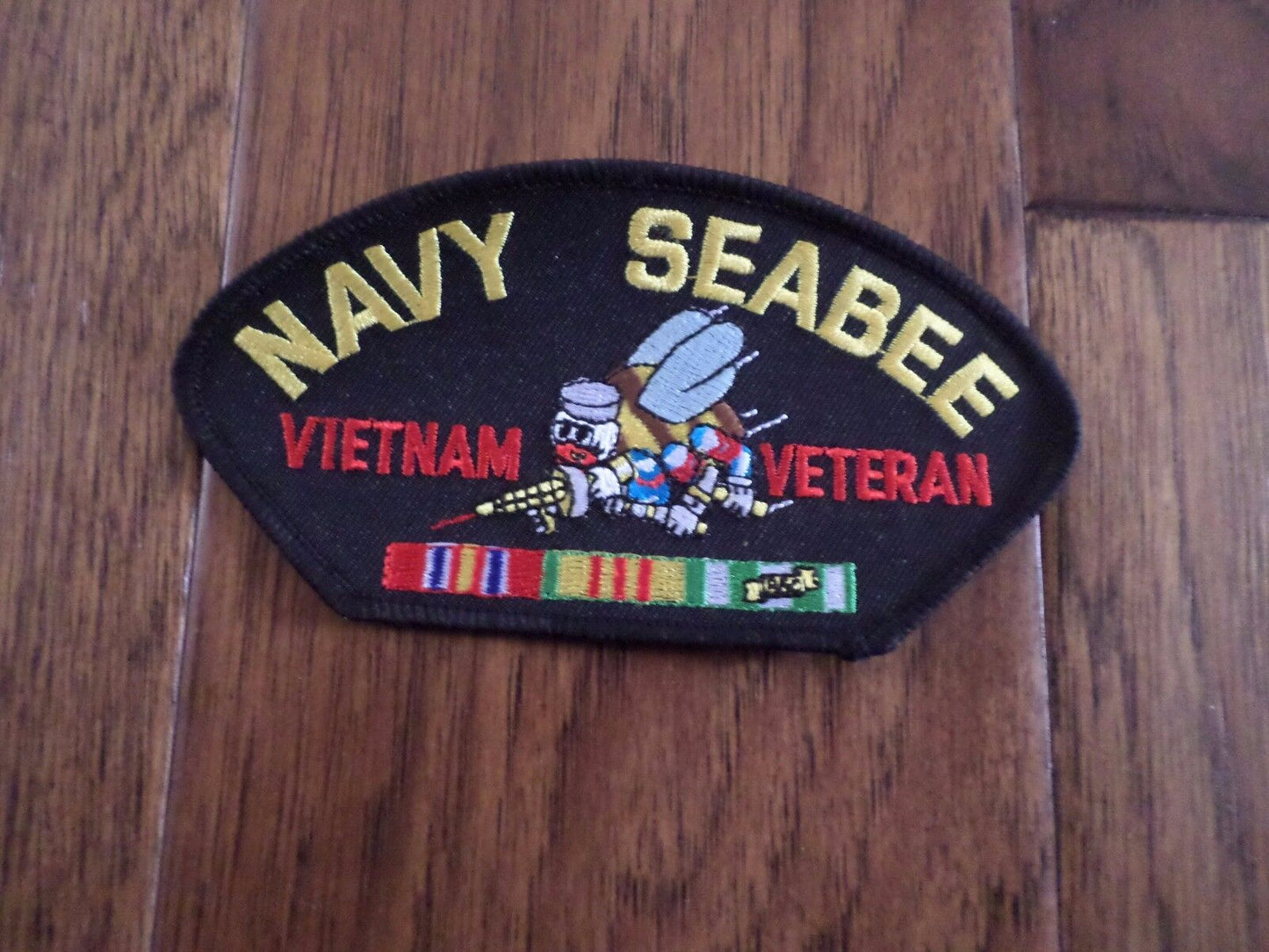 U.S MILITARY NAVY SEABEE VIETNAM VETERAN HAT PATCH  3" X 5"