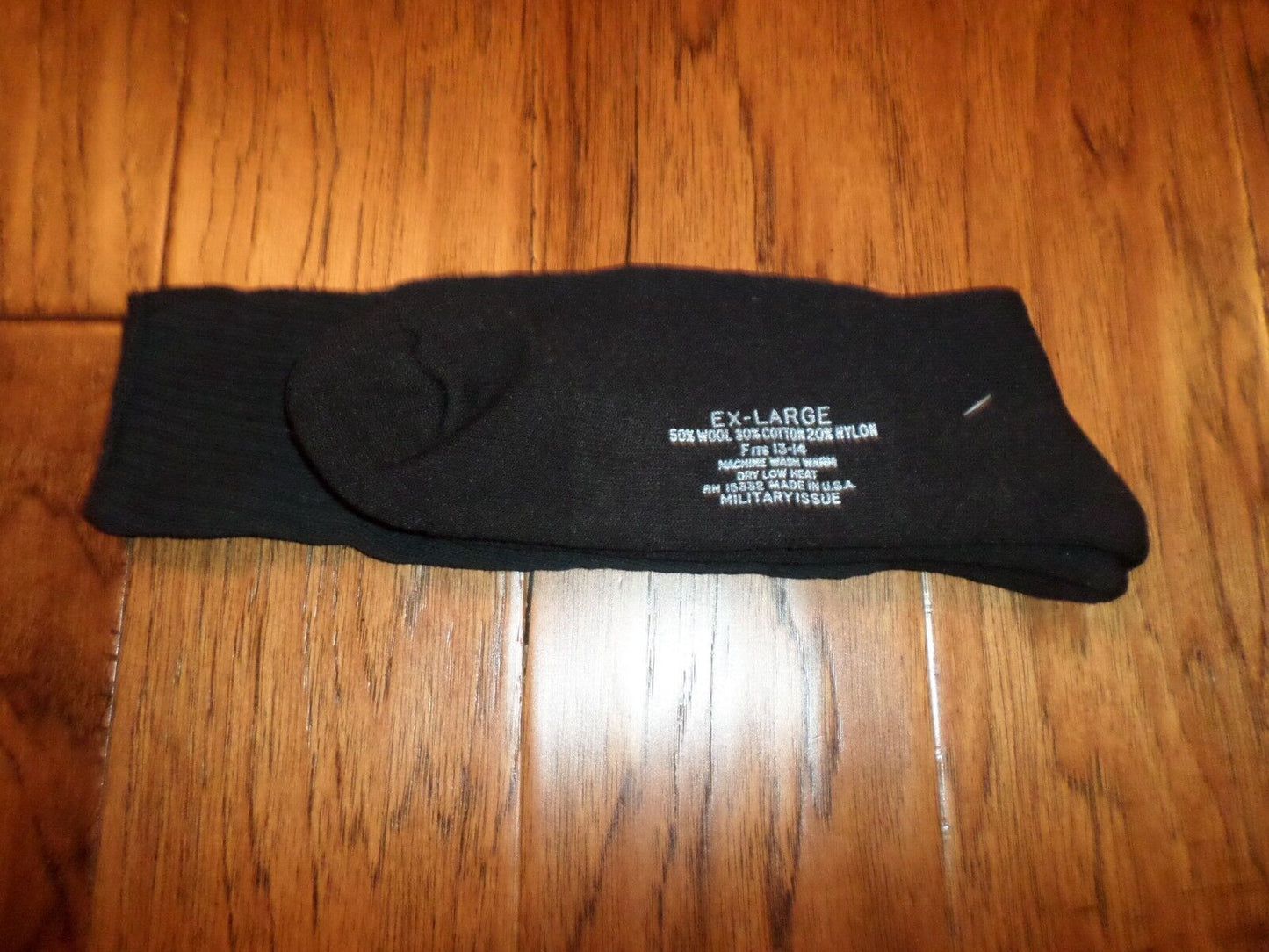 NEW MILITARY ISSUE CUSHION SOLE WOOL BLEND SOCKS U.S.A MADE BLACK