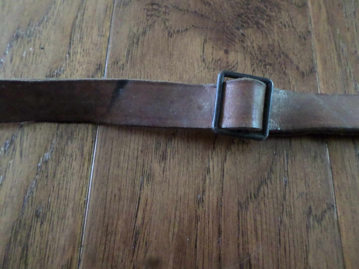 GENUINE FRENCH MILITARY MAT BROWN LEATHER RIFLE SLING ARMY MAS RIFLE 49 & 49/54