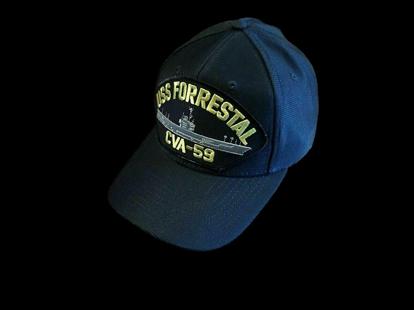 USS FORRESTAL CVA - 59 U.S NAVY SHIP HAT OFFICIAL MILITARY BALL CAP U.S.A MADE