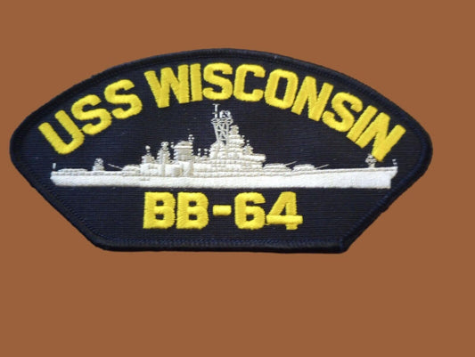 U.S NAVY SHIP HAT PATCH. USS WISCONSIN BB-64 SHIP PATCH USA MADE HEAT TRANSFER