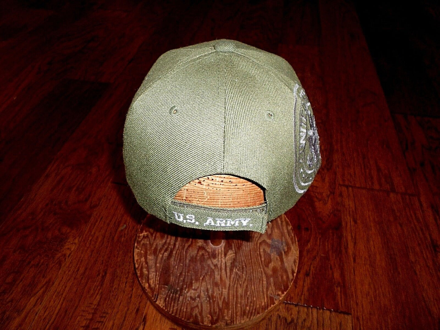 U.S ARMY OLIVE HAT CAP 3D ARMY ON FRONT ARMY EMBROIDERED ON BILL AND BACK