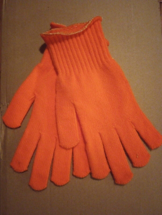 U.S MILITARY STYLE D3A COLD WEATHER GLOVE LINERS BLAZE ORANGE LARGE USA MADE