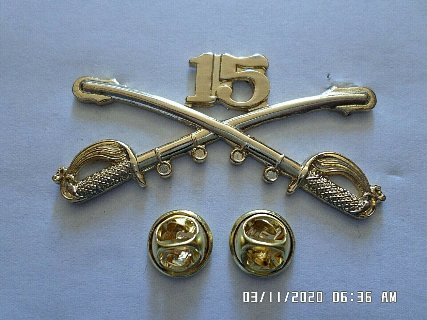 15th CAVALRY SWORDS SABERS MILITARY HAT PIN 15th CAVALRY REGIMENT BADGE U.S ARMY