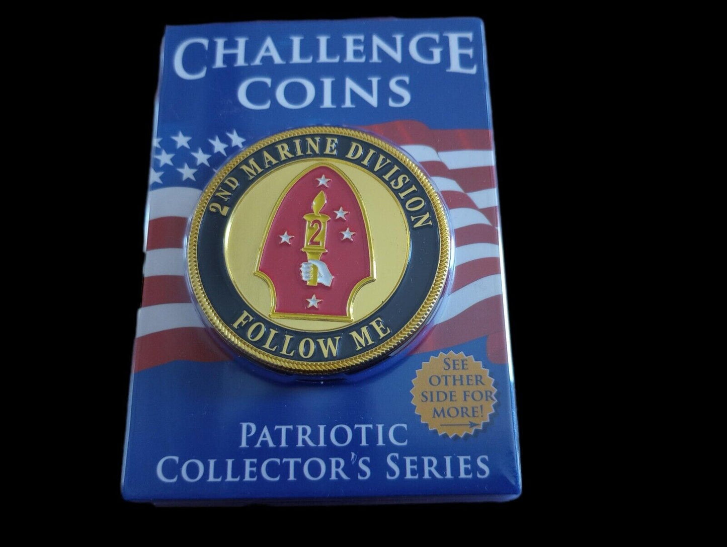 U.S MARINE CORPS 2nd DIVISION CHALLENGE COIN NEW IN PACKAGE COLLECTOR'S SERIES