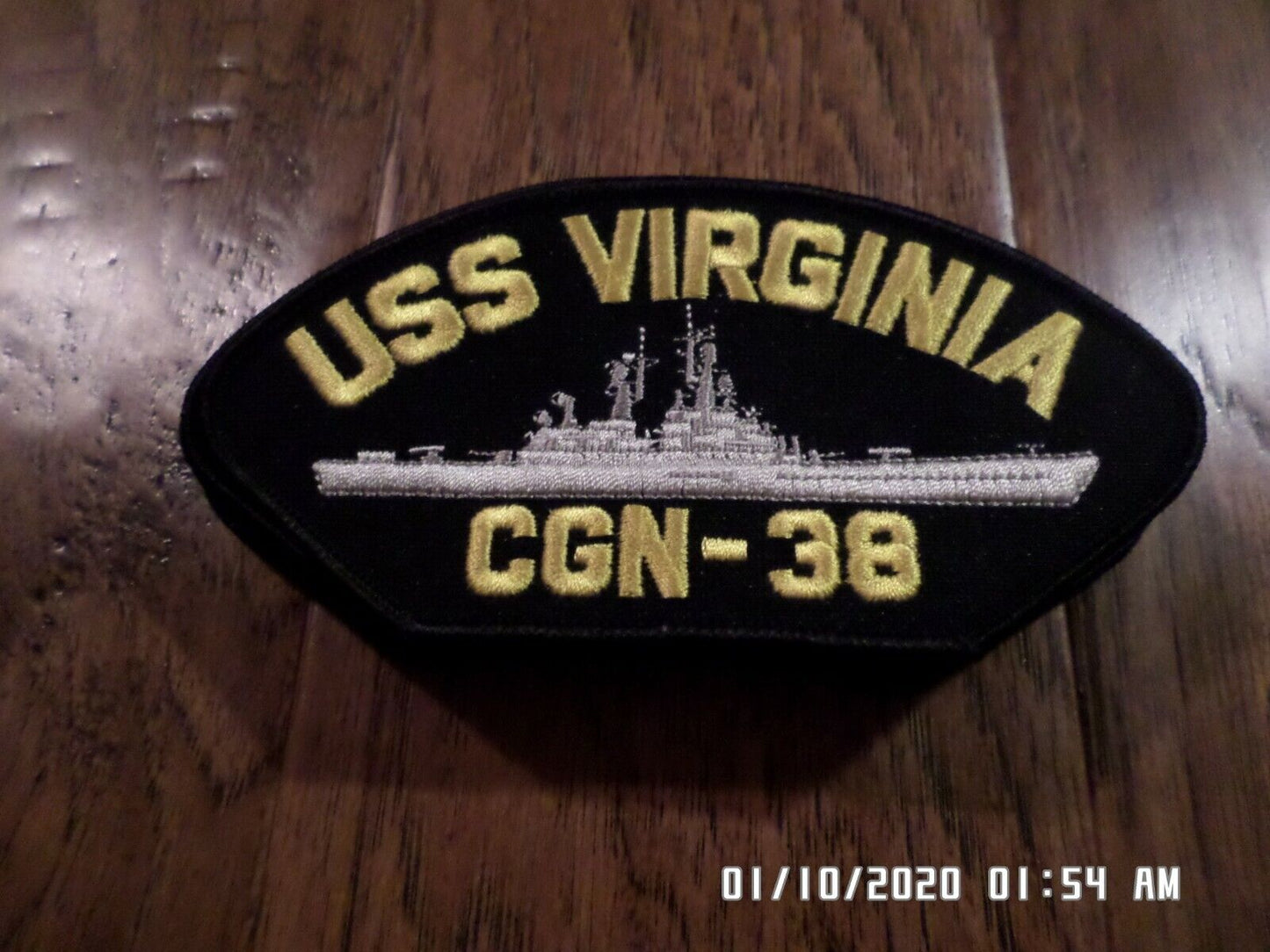 U.S NAVY SHIP HAT PATCH USS VIRGINIA CGN-38 USA MADE HEAT TRANSFER