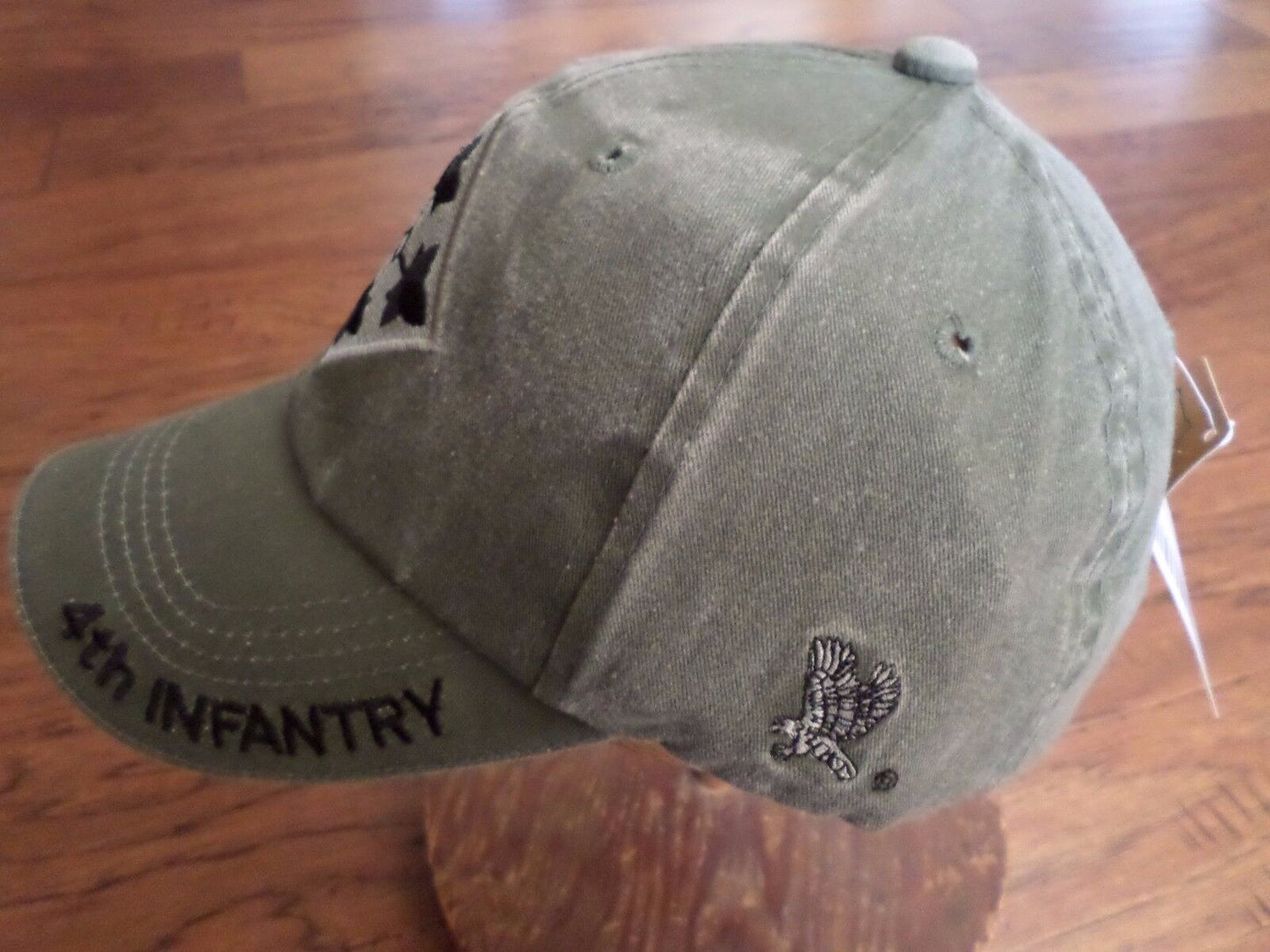 U.S ARMY 4TH INFANTRY DIVISION HAT MILITARY BASEBALL CAP OD GREEN STONE WASHED