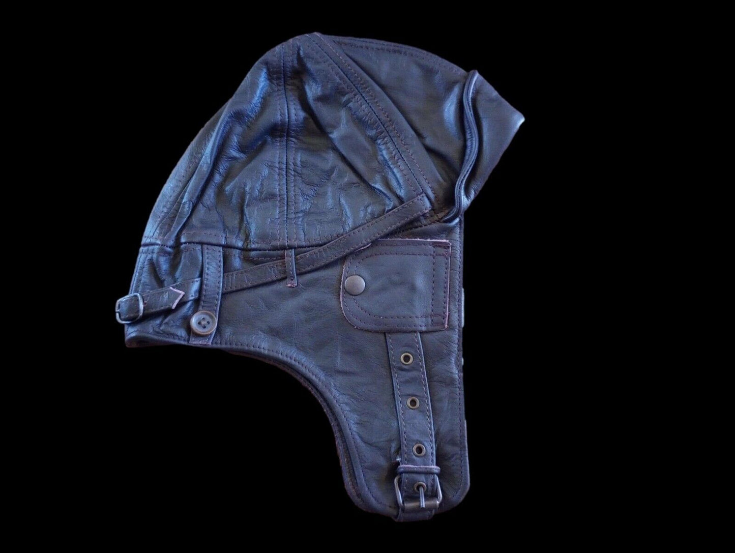 LEATHER AVIATOR HELMET CAP WWII GERMAN BROWN NEW REPRODUCTION LARGE