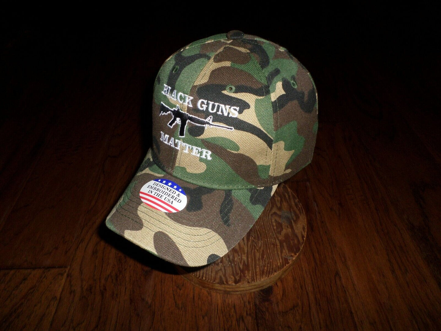 BLACK GUNS MATTER 6 PANEL CAP EMBROIDERED HAT CAMOUFLAGE 2nd AMENDMENT