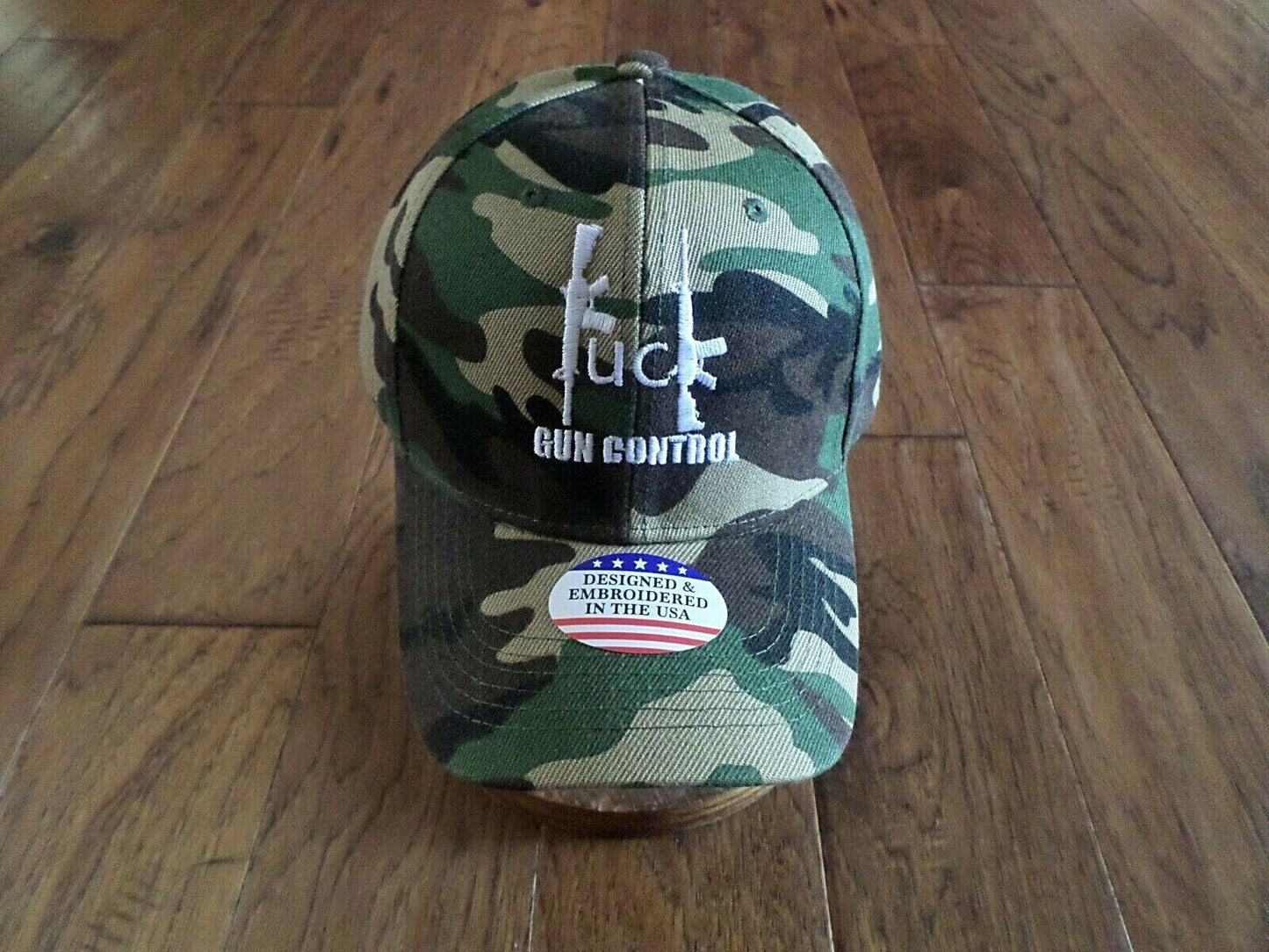 2nd AMENDMENT HAT F**K GUN CONTROL CAP EMBROIDERED CAMOUFLAGE