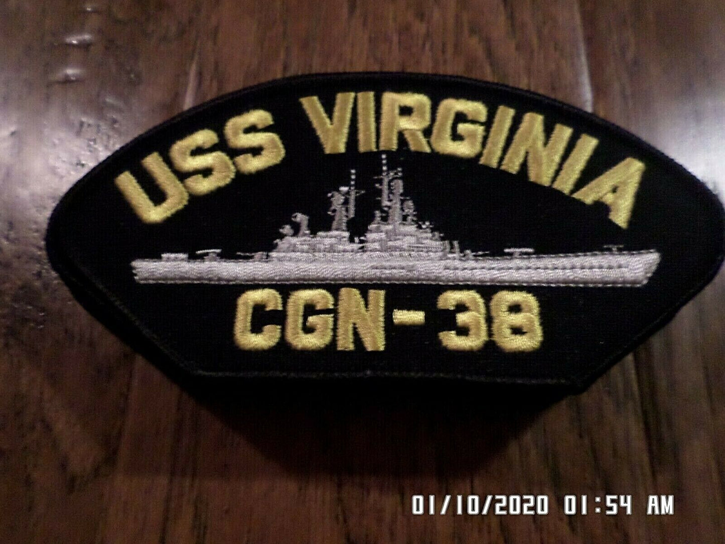 U.S NAVY SHIP HAT PATCH USS VIRGINIA CGN-38 USA MADE HEAT TRANSFER