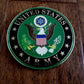 U.S ARMY METAL MEDALLION ENAMEL SHADOW BOX PRESENTATION EMBLEM PLAQUE 4" X 4"
