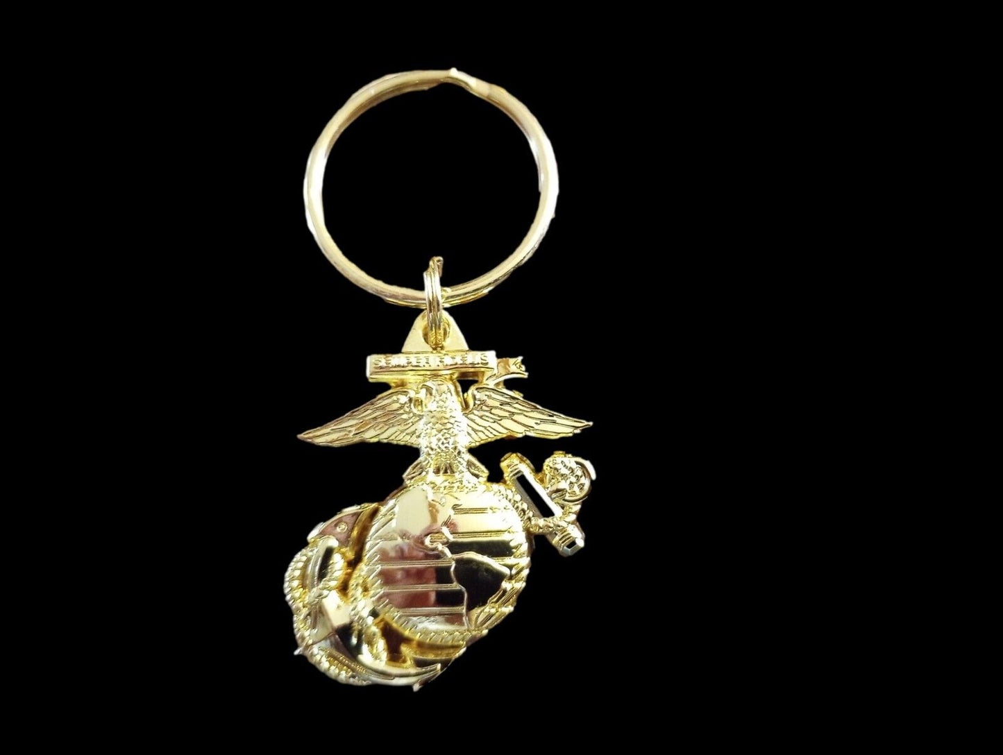 MILITARY MARINE CORPS EGA METAL KEY CHAIN RING USMC INSIGNIA NEW