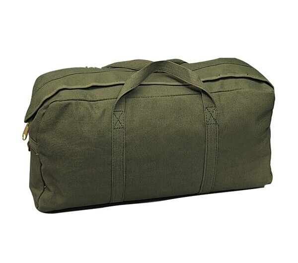 HEAVY DUTY GREEN MILITARY STYLE MECHANICS TANKERS TOOL BAG 19"X 9"X 6" OD GREEN