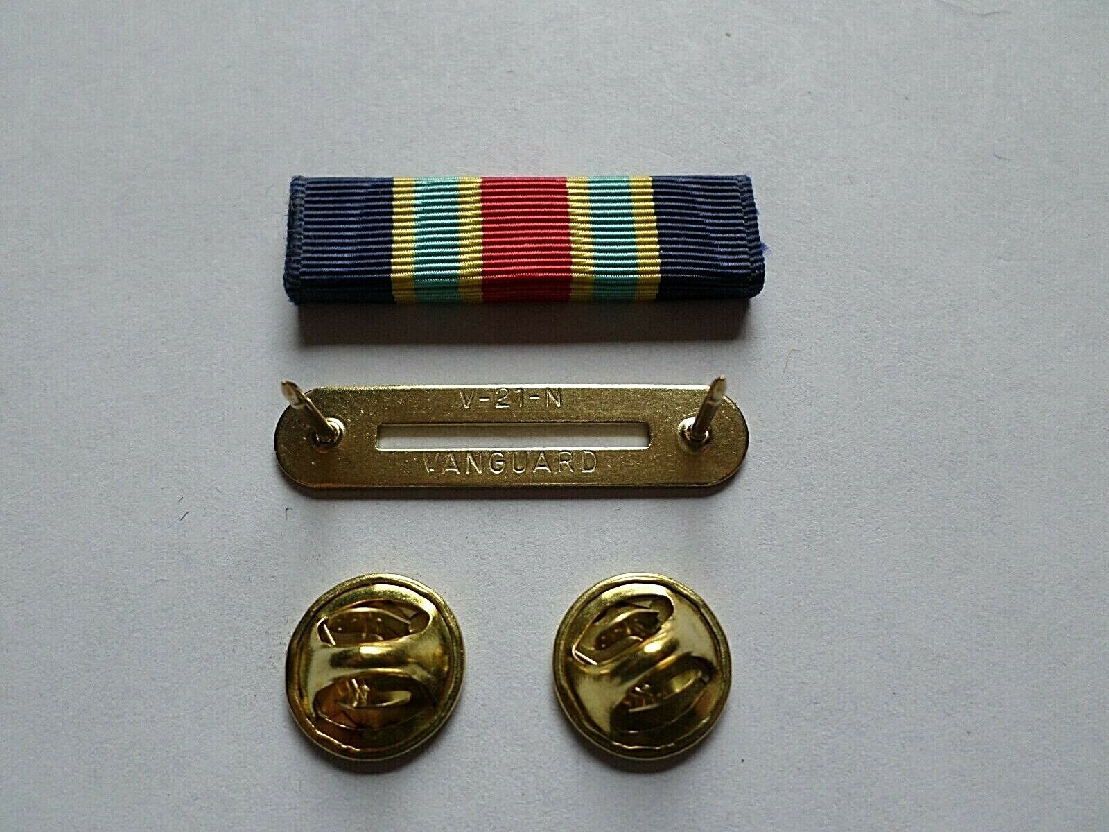 NAVY FLEET MARINE FORCE RIBBON WITH BRASS RIBBON HOLDER US MILITARY VE ...