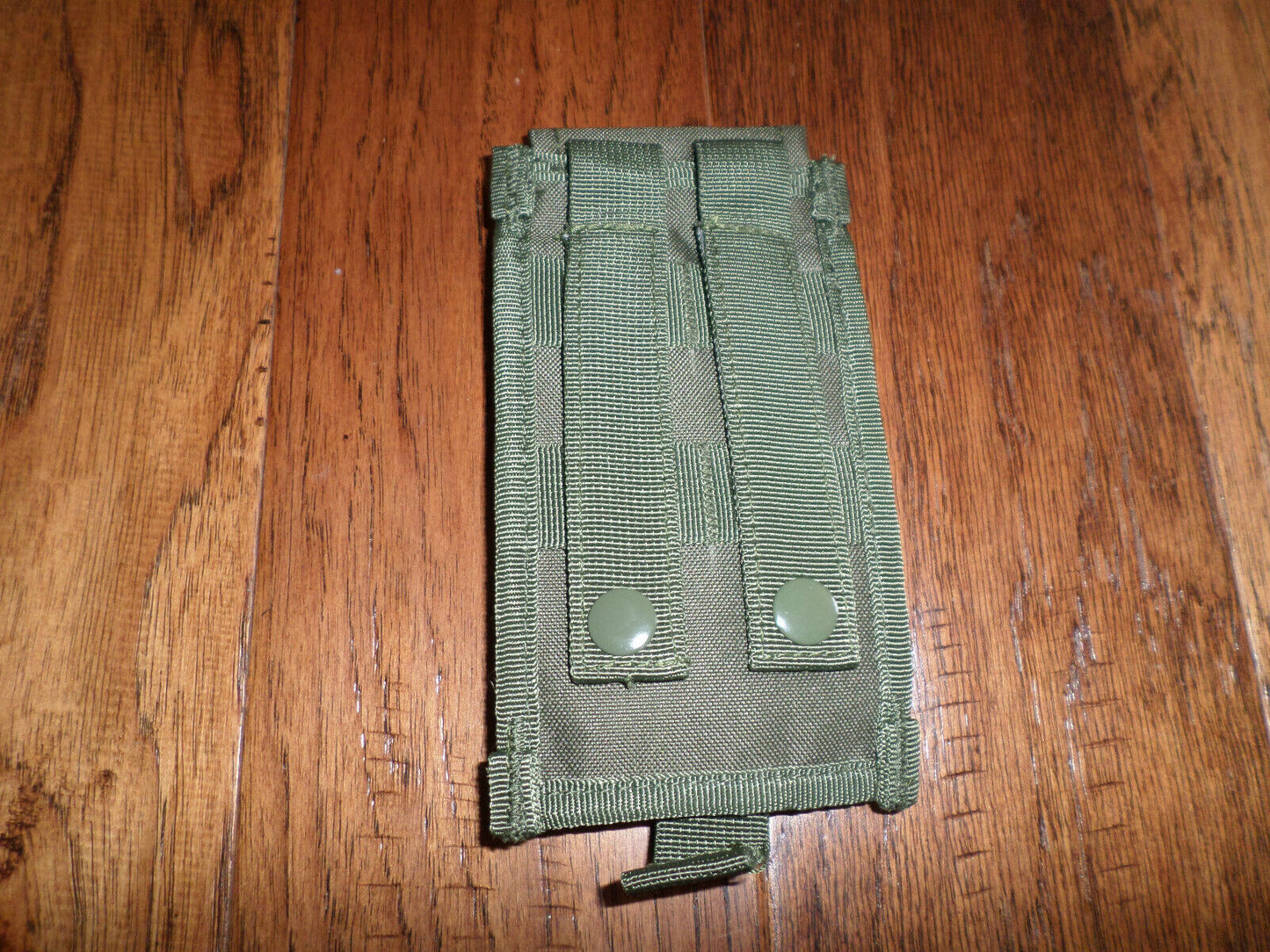 9MM TACTICAL DUAL MAG CLIP POUCH 9 MM QUICK RELEASE GREEN NYLON