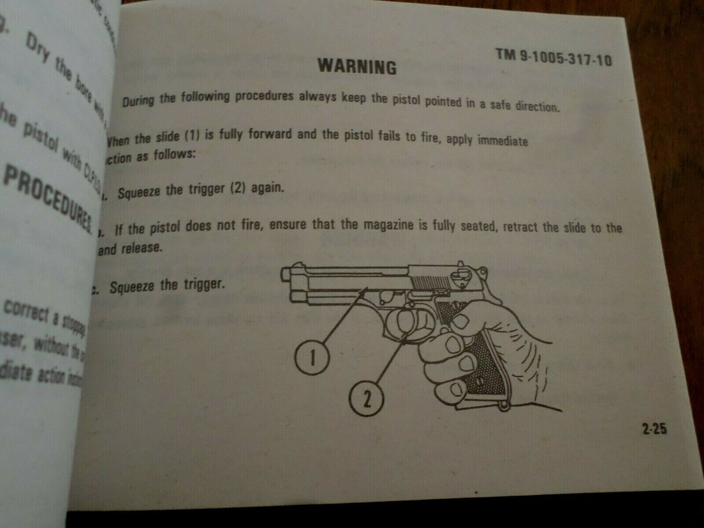 U.S ARMY BERETTA TAURUS HANDBOOK 92F TM PISTOL OPERATORS MAINTENANCE INSTRUCTION