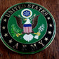 U.S ARMY METAL MEDALLION ENAMEL SHADOW BOX PRESENTATION EMBLEM PLAQUE 4" X 4"