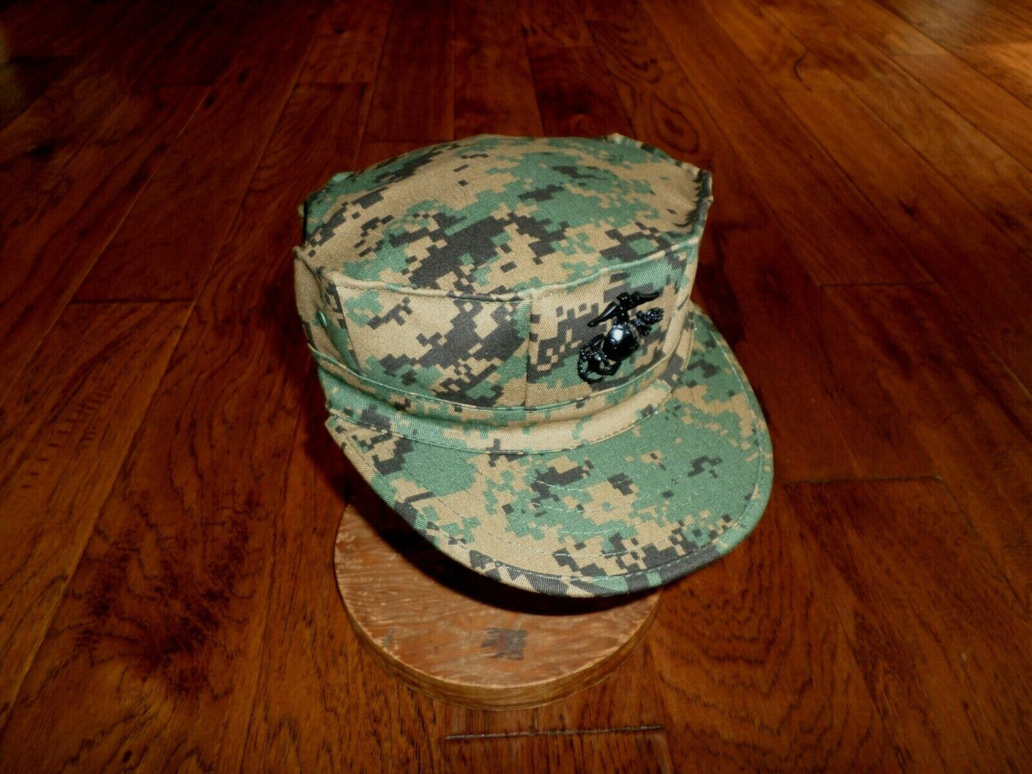 MARINE CORPS STYLE UTILITY HAT U.S.M.C DIGITAL WOODLAND CAP SIZE X-LARGE 7 3/4